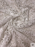 Floral Vines Corded Lightweight Guipure Lace - Light Ivory