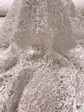 Floral Vines Corded Lightweight Guipure Lace - Light Ivory