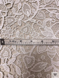 Floral Vines Corded Lightweight Guipure Lace - Light Ivory