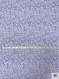 Summer Floral Printed Cotton Poplin - Periwinkle / White