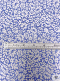 Summer Floral Printed Cotton Poplin - Periwinkle / White