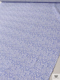 Summer Floral Printed Cotton Poplin - Periwinkle / White