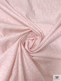 Summer Floral Printed Cotton Poplin - Pale Peach Pink / White