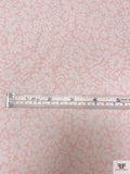 Summer Floral Printed Cotton Poplin - Pale Peach Pink / White