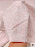 Summer Floral Printed Cotton Poplin - Pale Peach Pink / White