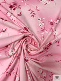 Floral Printed Stretch Cotton Poplin - Pink / Magenta