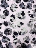 Abstract Block Printed Heavy Cotton Voile - Black / Grey / Off-White / Mint