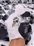 Abstract Block Printed Heavy Cotton Voile - Black / Grey / Off-White / Mint