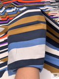 Striped Border Printed Stretch Cotton Poplin - Multicolor