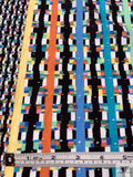 Stripe Graphic and Border Pattern Printed Swiss Dot Cotton Lawn - Multicolor