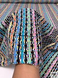 Stripe Graphic and Border Pattern Printed Swiss Dot Cotton Lawn - Multicolor