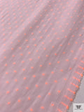 Made in Spain Swiss Dot Cotton Voile - Baby Pink / Neon Orange
