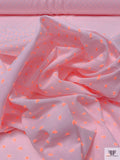 Made in Spain Swiss Dot Cotton Voile - Baby Pink / Neon Orange