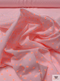 Made in Spain Swiss Dot Cotton Voile - Baby Pink / Neon Orange