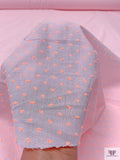 Made in Spain Swiss Dot Cotton Voile - Baby Pink / Neon Orange