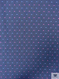 Yarn-Dyed Dot and Striped Cotton Jacquard - Navy / Cranberry Pink / Slate Blue