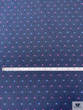 Yarn-Dyed Dot and Striped Cotton Jacquard - Navy / Cranberry Pink / Slate Blue