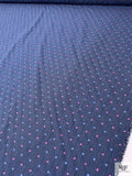 Yarn-Dyed Dot and Striped Cotton Jacquard - Navy / Cranberry Pink / Slate Blue