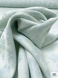 Italian Floral Cotton Jacquard - Icy Pale Blue