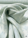 Italian Floral Cotton Jacquard - Icy Pale Blue
