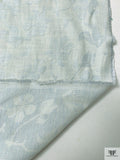 Italian Floral Cotton Jacquard - Icy Pale Blue