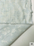 Italian Floral Cotton Jacquard - Icy Pale Blue