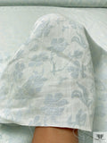 Italian Floral Cotton Jacquard - Icy Pale Blue