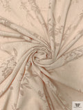 Gauze-Like Linen Jacquard with Sheer Leaf Stem Design - Nude