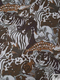 Italian Safari Animal Printed Linen - Browns / Greys