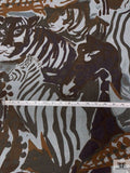 Italian Safari Animal Printed Linen - Browns / Greys