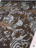 Italian Safari Animal Printed Linen - Browns / Greys