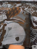 Italian Safari Animal Printed Linen - Browns / Greys