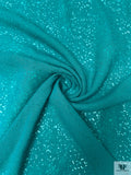 Italian Novelty Burnout Jacquard Linen - Turquoise