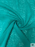 Italian Novelty Burnout Jacquard Linen - Turquoise