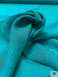 Italian Novelty Burnout Jacquard Linen - Turquoise