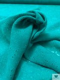 Italian Novelty Burnout Jacquard Linen - Turquoise