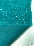 Italian Novelty Burnout Jacquard Linen - Turquoise