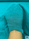 Italian Novelty Burnout Jacquard Linen - Turquoise