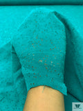 Italian Novelty Burnout Jacquard Linen - Turquoise