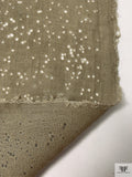 Italian Novelty Burnout Jacquard Linen - Khaki