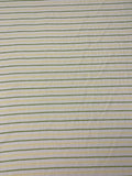 Italian Yarn-Dyed Textured Striped Cotton with Vertical Stretch - Off-White / Pear Green / Pale Yellow