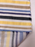 Italian Yarn-Dyed and Gauze Striped Cotton - Blues / Black / Yellow / Off-White