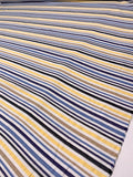Italian Yarn-Dyed and Gauze Striped Cotton - Blues / Black / Yellow / Off-White