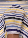 Italian Yarn-Dyed and Gauze Striped Cotton - Blues / Black / Yellow / Off-White