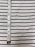 Italian Yarn-Dyed Striped Lightweight Viscose Blend Crepe - Navy / Carolina Blue / Off-White