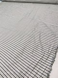 Italian Yarn-Dyed Striped Lightweight Viscose Blend Crepe - Navy / Carolina Blue / Off-White