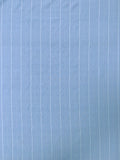 Italian Yarn-Dyed Striped Cotton-Rayon Shirting with Fine Slubs - Cornflower Blue / White