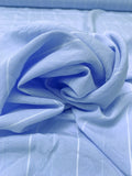 Italian Yarn-Dyed Striped Cotton-Rayon Shirting with Fine Slubs - Cornflower Blue / White