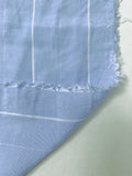 Italian Yarn-Dyed Striped Cotton-Rayon Shirting with Fine Slubs - Cornflower Blue / White