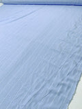 Italian Yarn-Dyed Striped Cotton-Rayon Shirting with Fine Slubs - Cornflower Blue / White